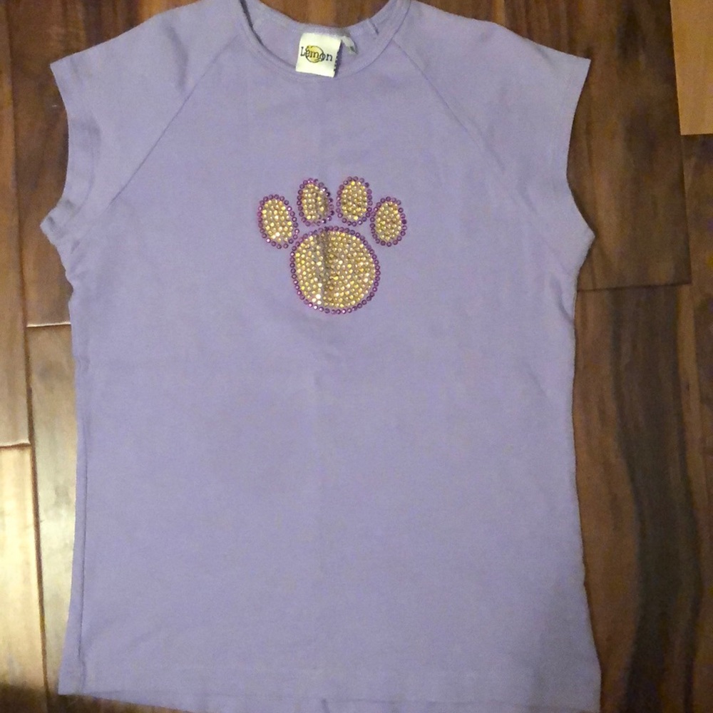 Girls rhinestone paw top